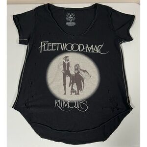 Black Fleetwood Mac Rumors T-Shirt Top Blouse Retro Vintage Band Tee Size S 🧹✨
